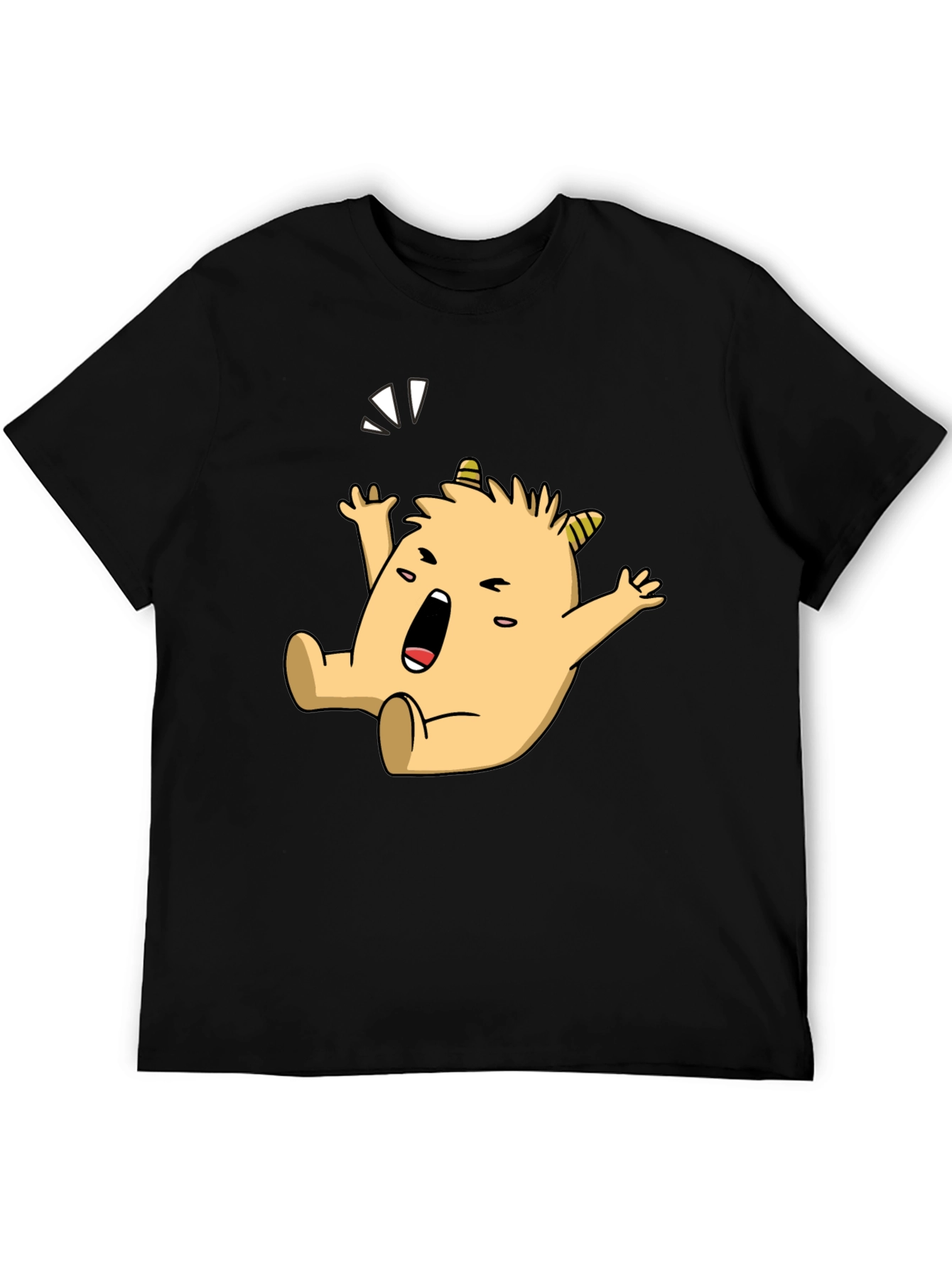 Monster Cartoon Graphic Black T-Shirt