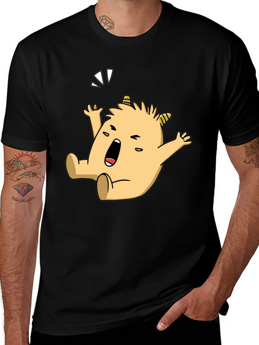 Monster Cartoon Graphic Black T-Shirt