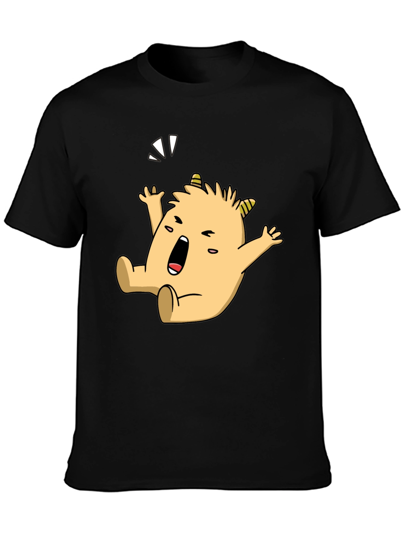 Monster Cartoon Graphic Black T-Shirt