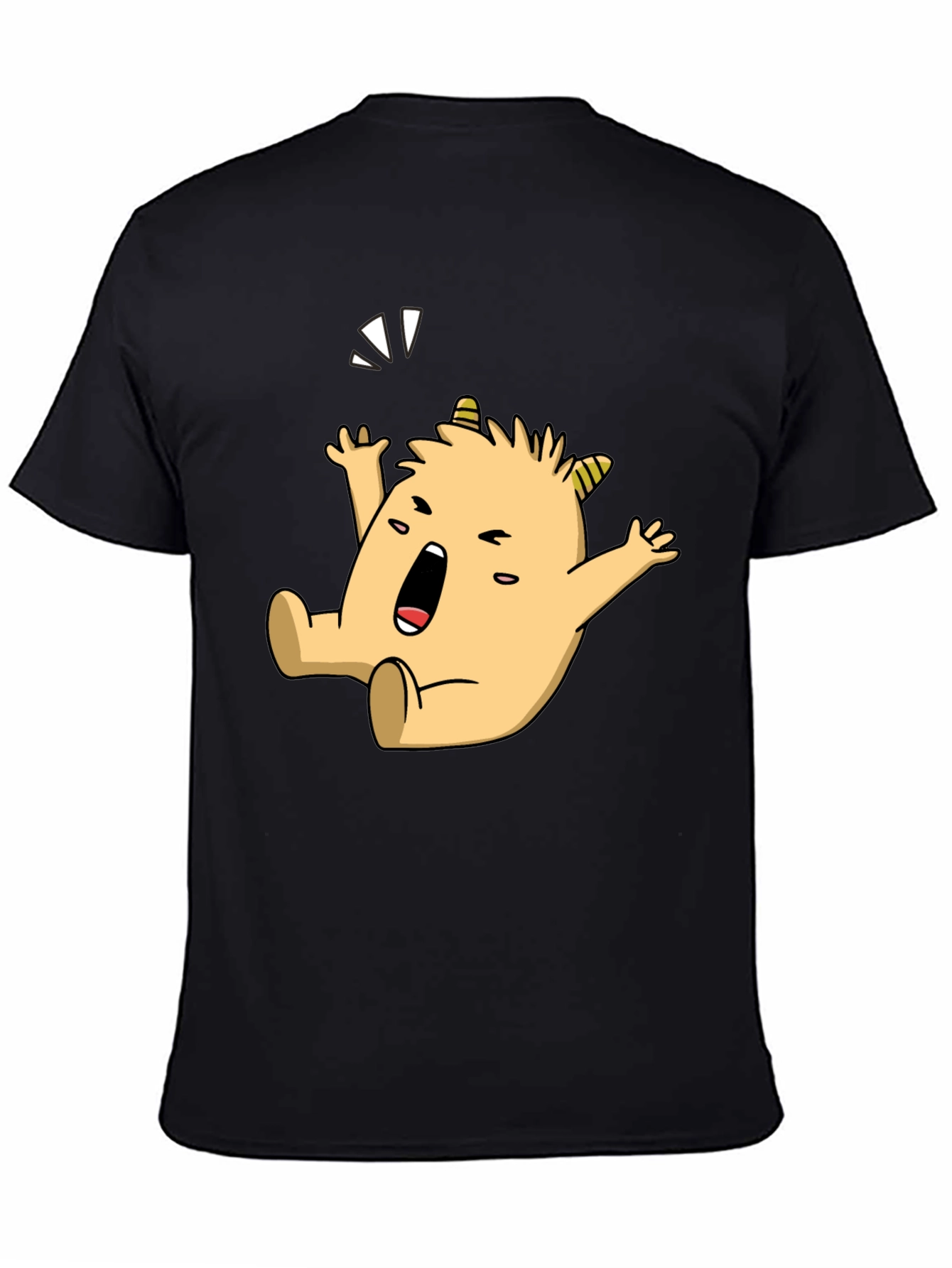 Monster Cartoon Graphic Black T-Shirt