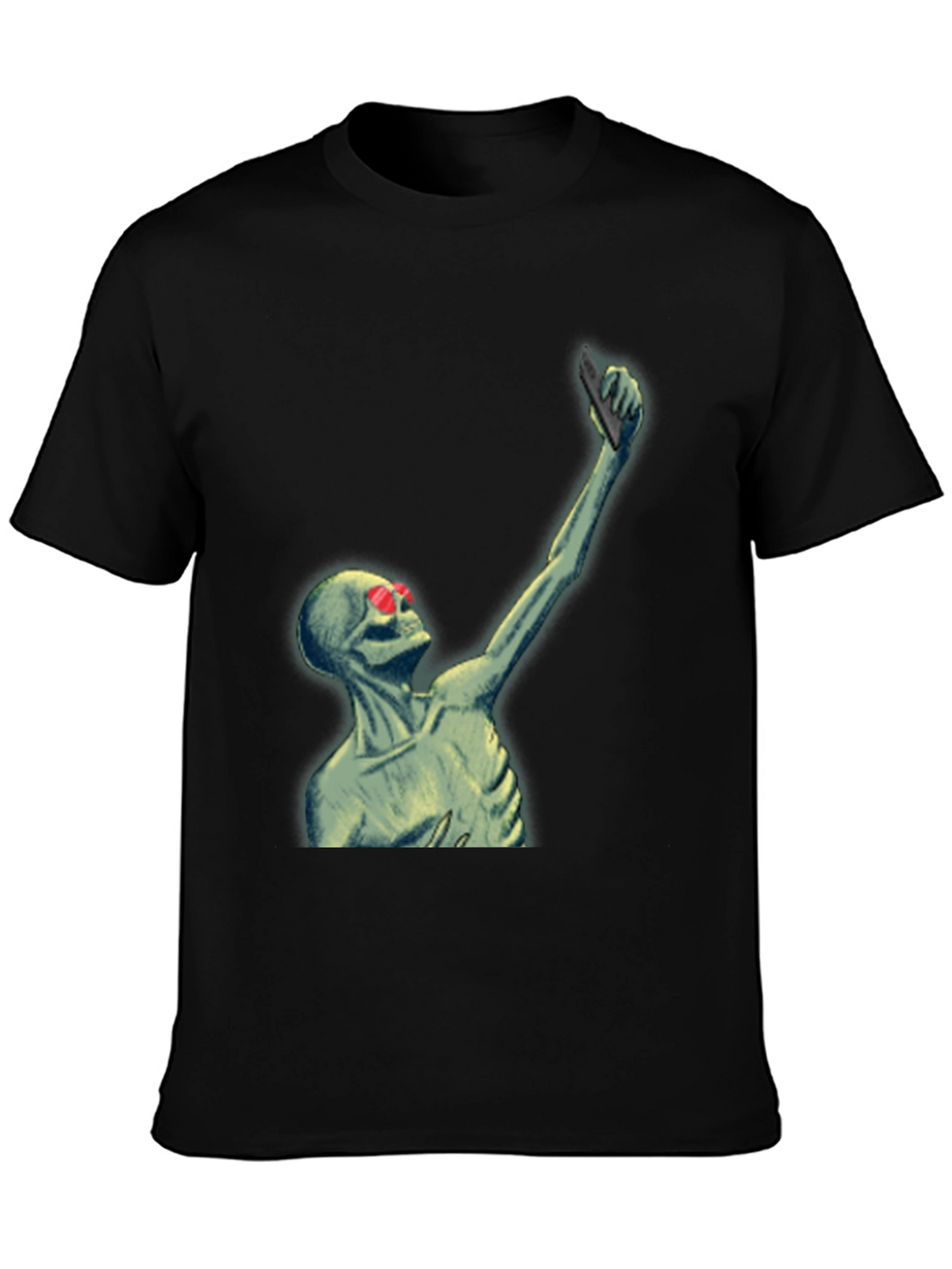 Skeleton Selfie T-Shirt - Funny Graphic Tee