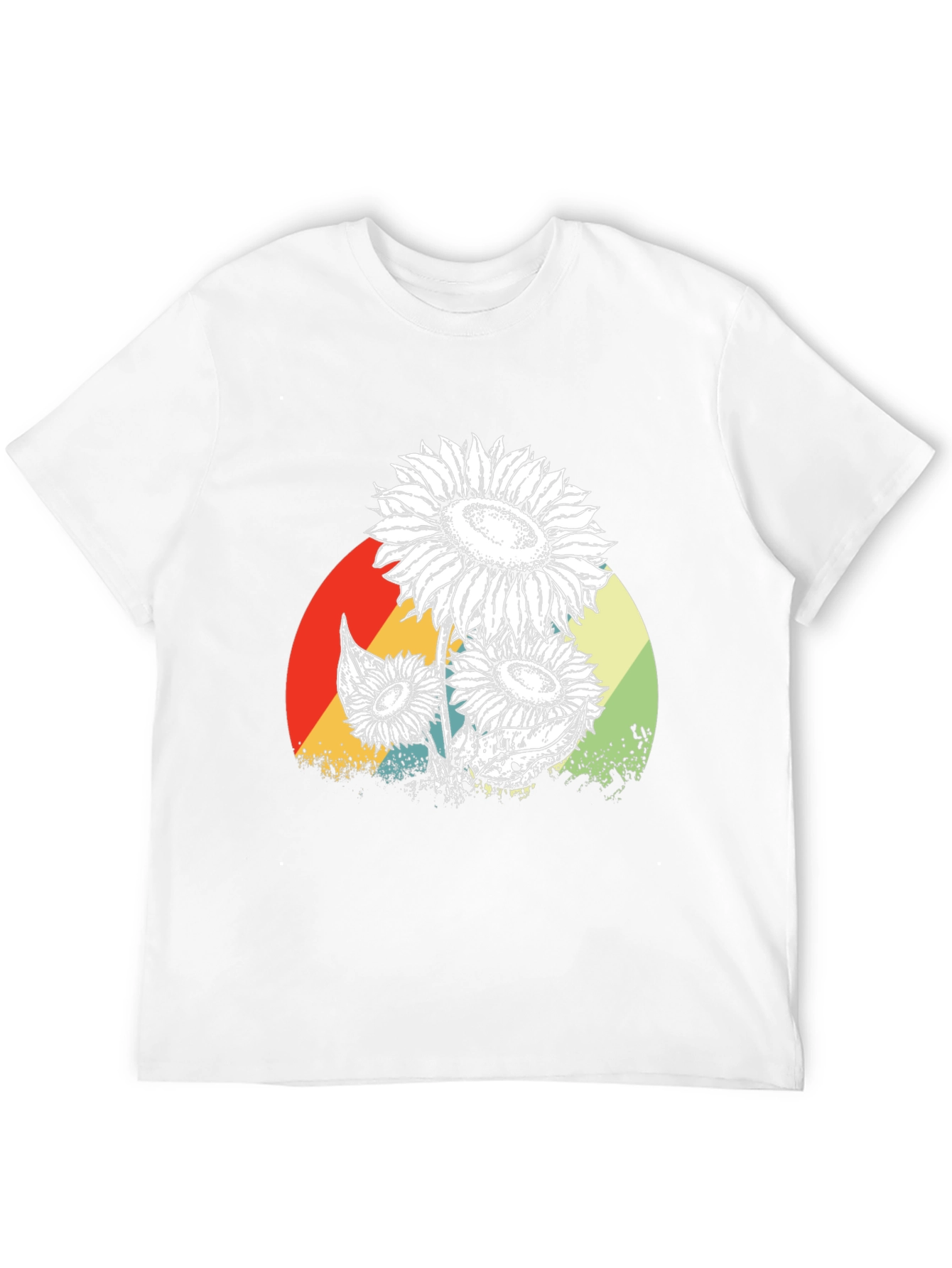 Sunflower Graphic Print Black T-Shirt