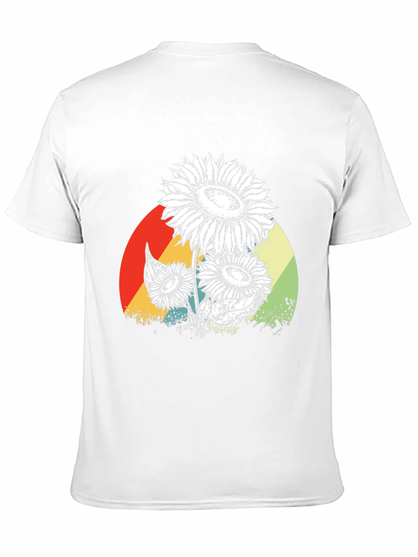 Sunflower Graphic Print Black T-Shirt