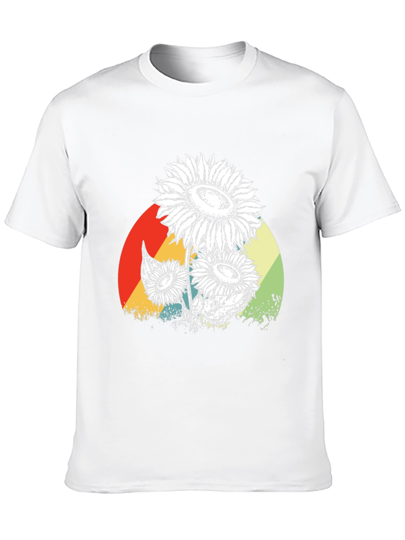 Sunflower Graphic Print Black T-Shirt