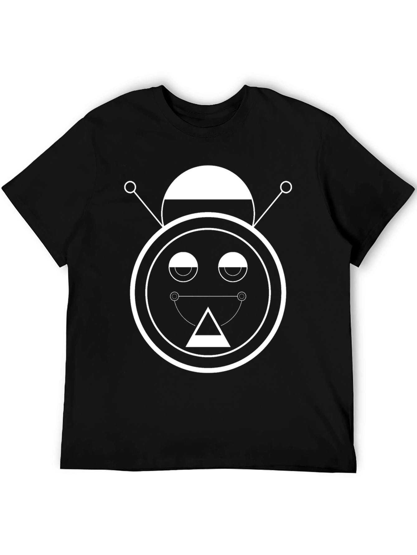 Abstract Robot Graphic Tee - Unisex Black T-Shirt