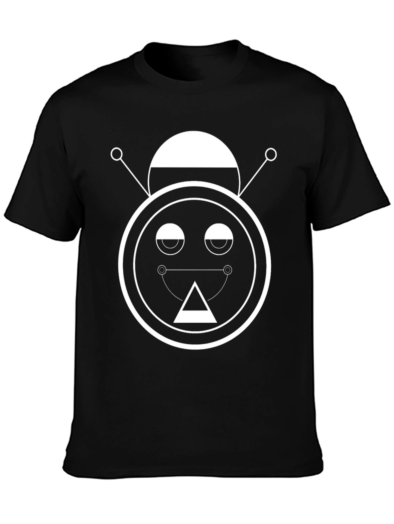 Abstract Robot Graphic Tee - Unisex Black T-Shirt