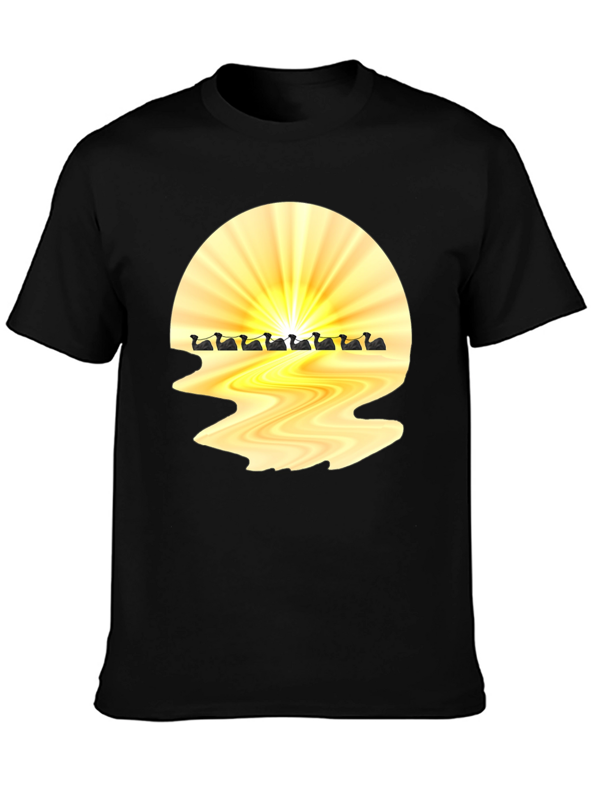 Sunrise Duck Row Black T-Shirt
