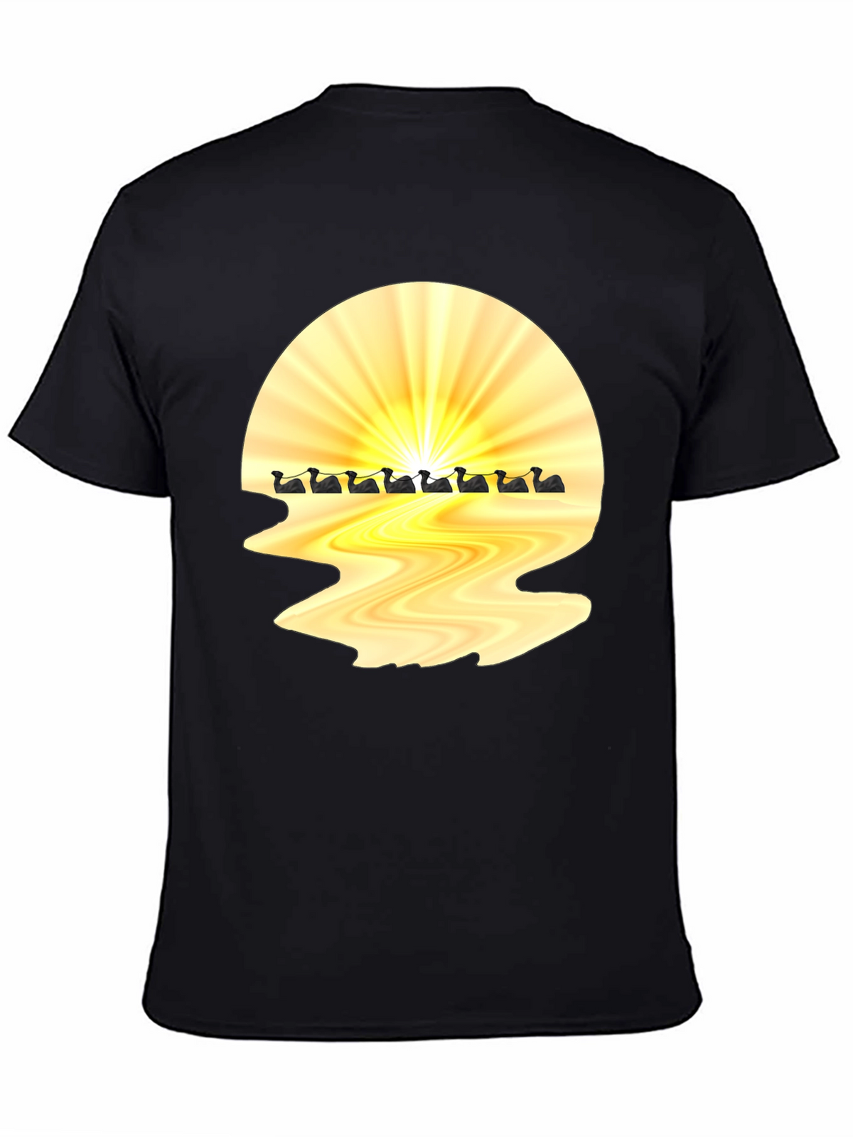 Sunrise Duck Row Black T-Shirt