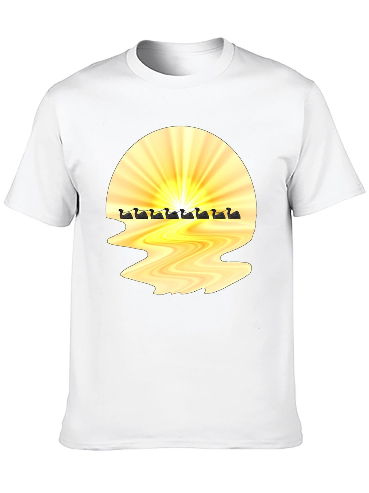 Sunrise Duck Row Black T-Shirt