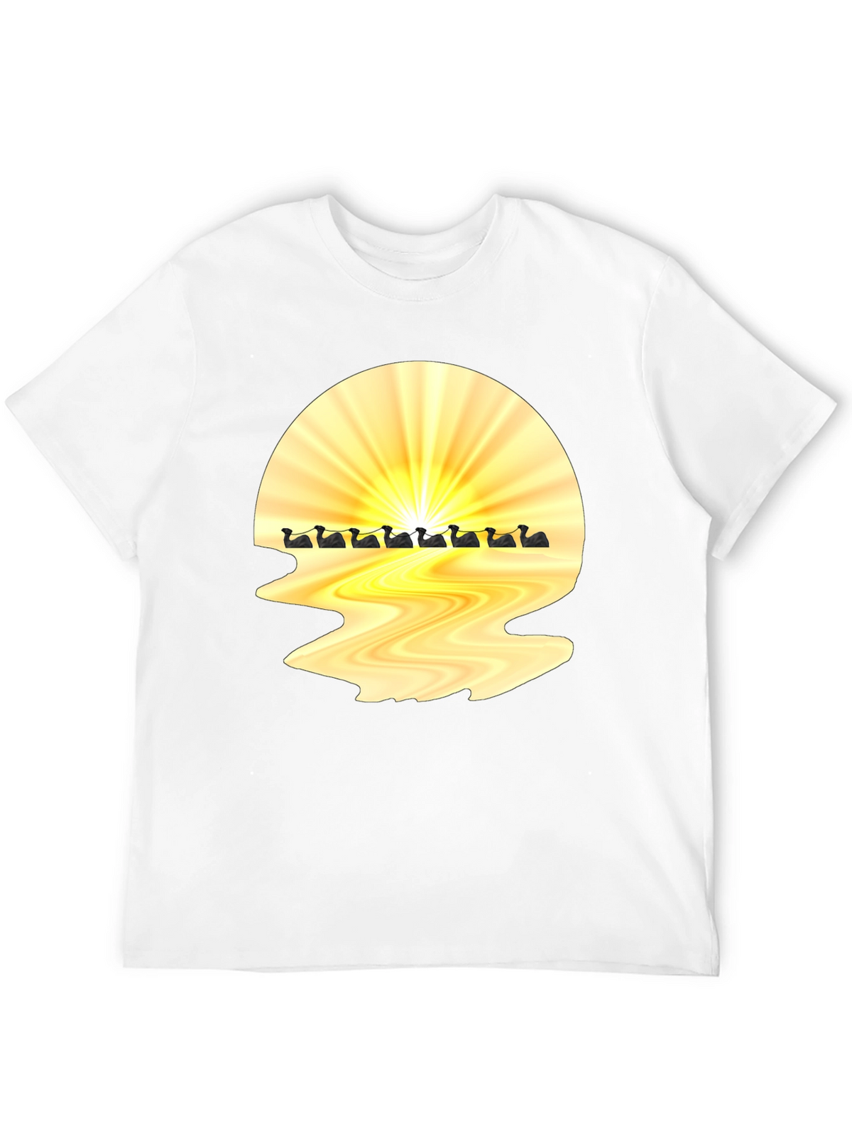 Sunrise Duck Row Black T-Shirt