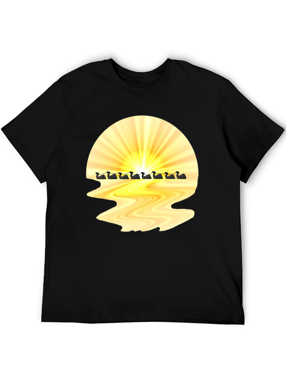 Sunrise Duck Row Black T-Shirt