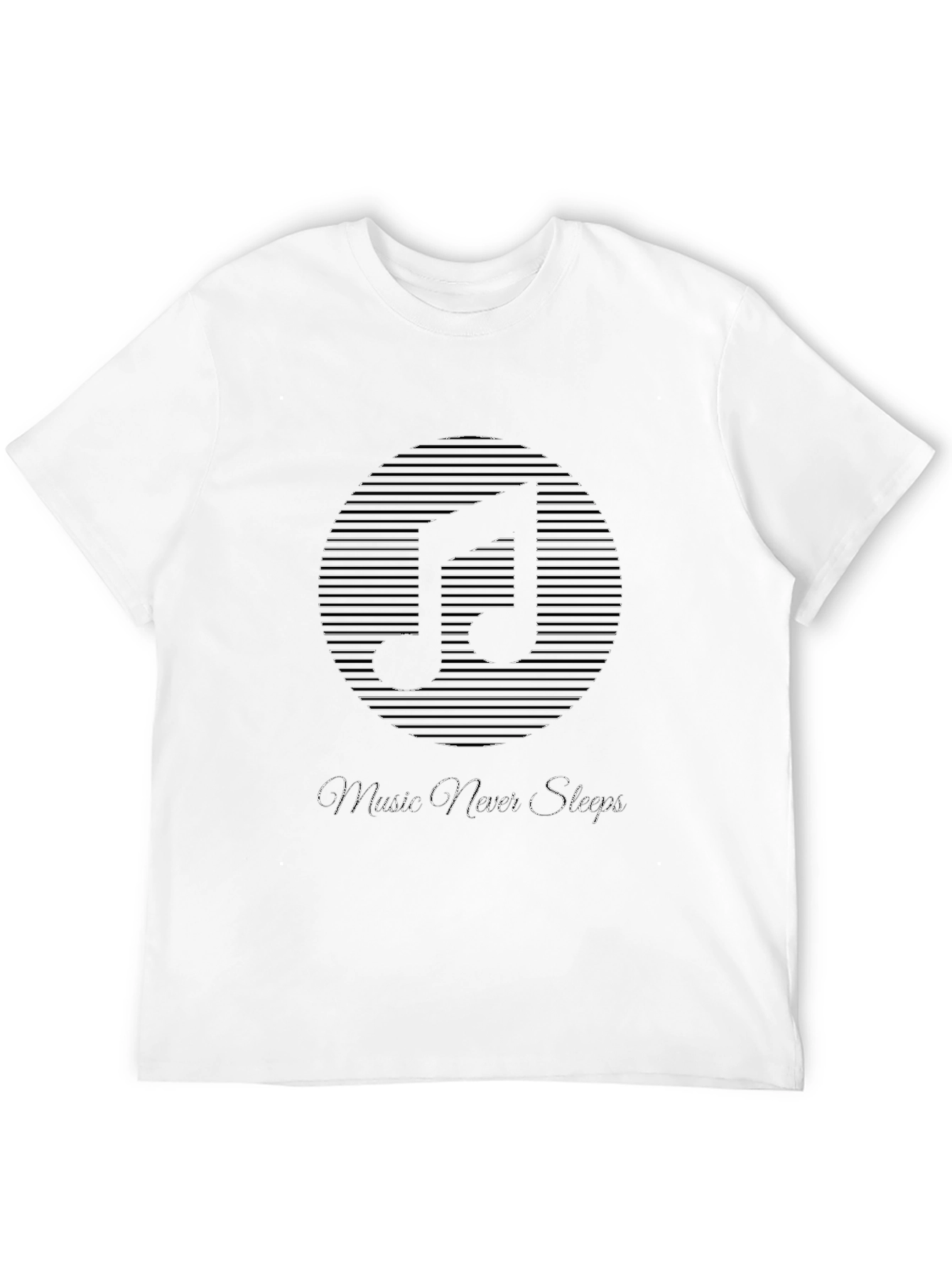 Music Never Sleeps Graphic T-Shirt - Black