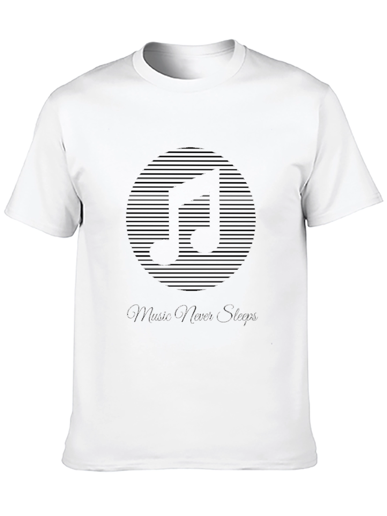 Music Never Sleeps Graphic T-Shirt - Black