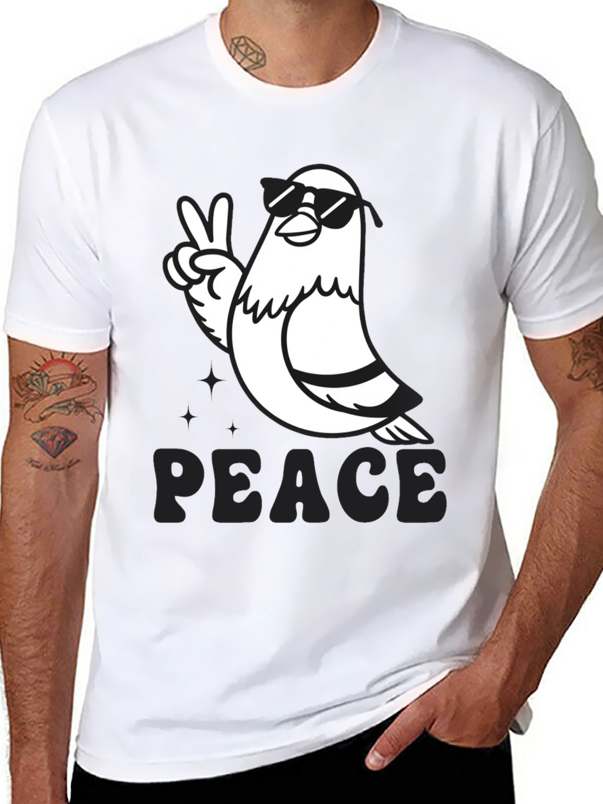 Peace Pigeon Graphic T-Shirt