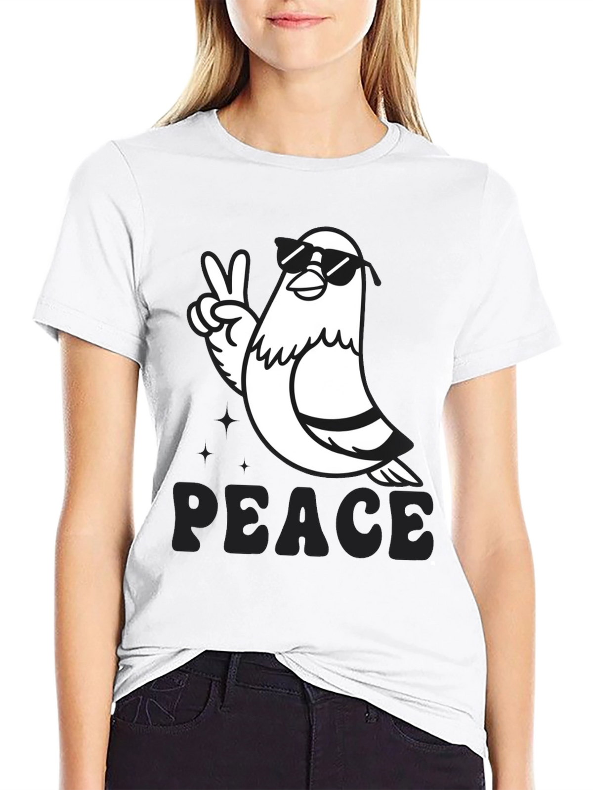Peace Pigeon Graphic T-Shirt