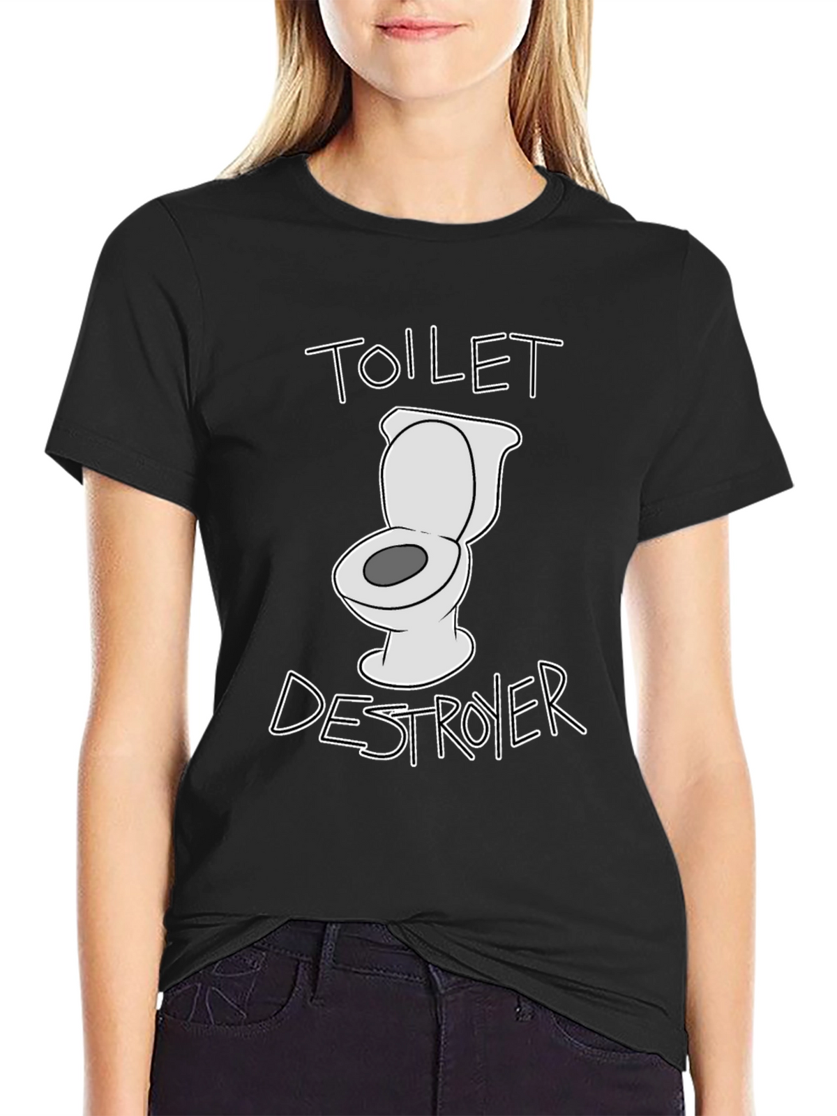 Toilet Destroyer Graphic T-Shirt - Funny Novelty Tee