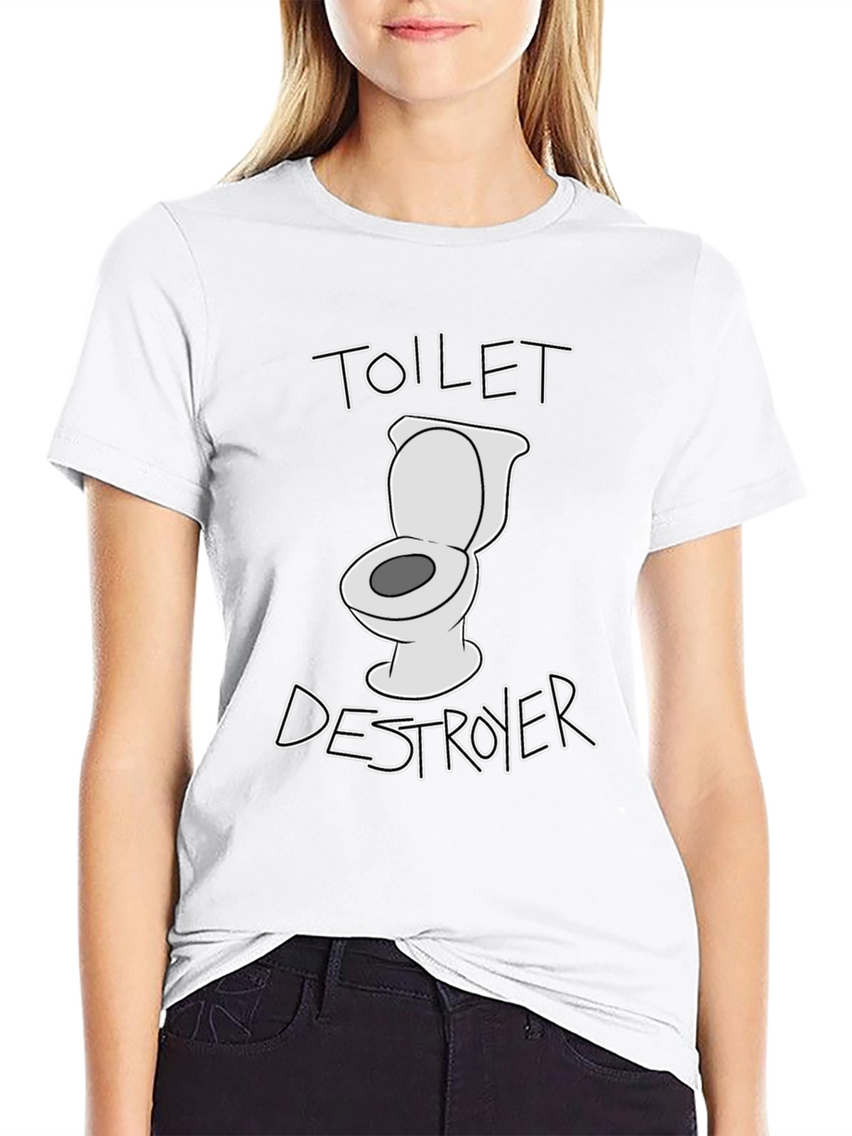 Toilet Destroyer Graphic T-Shirt - Funny Novelty Tee