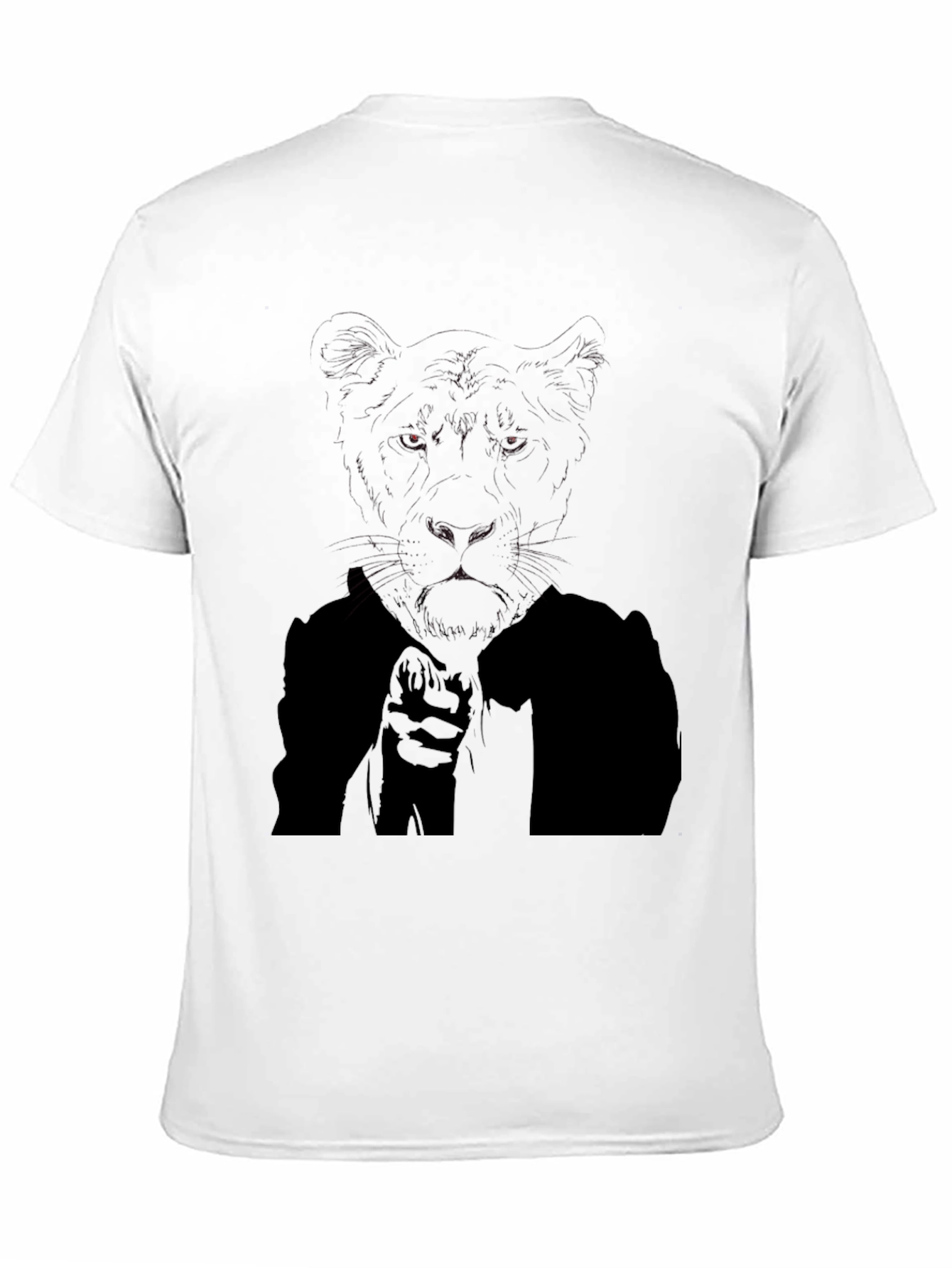 Mens Black T-Shirt with Tiger Graphic