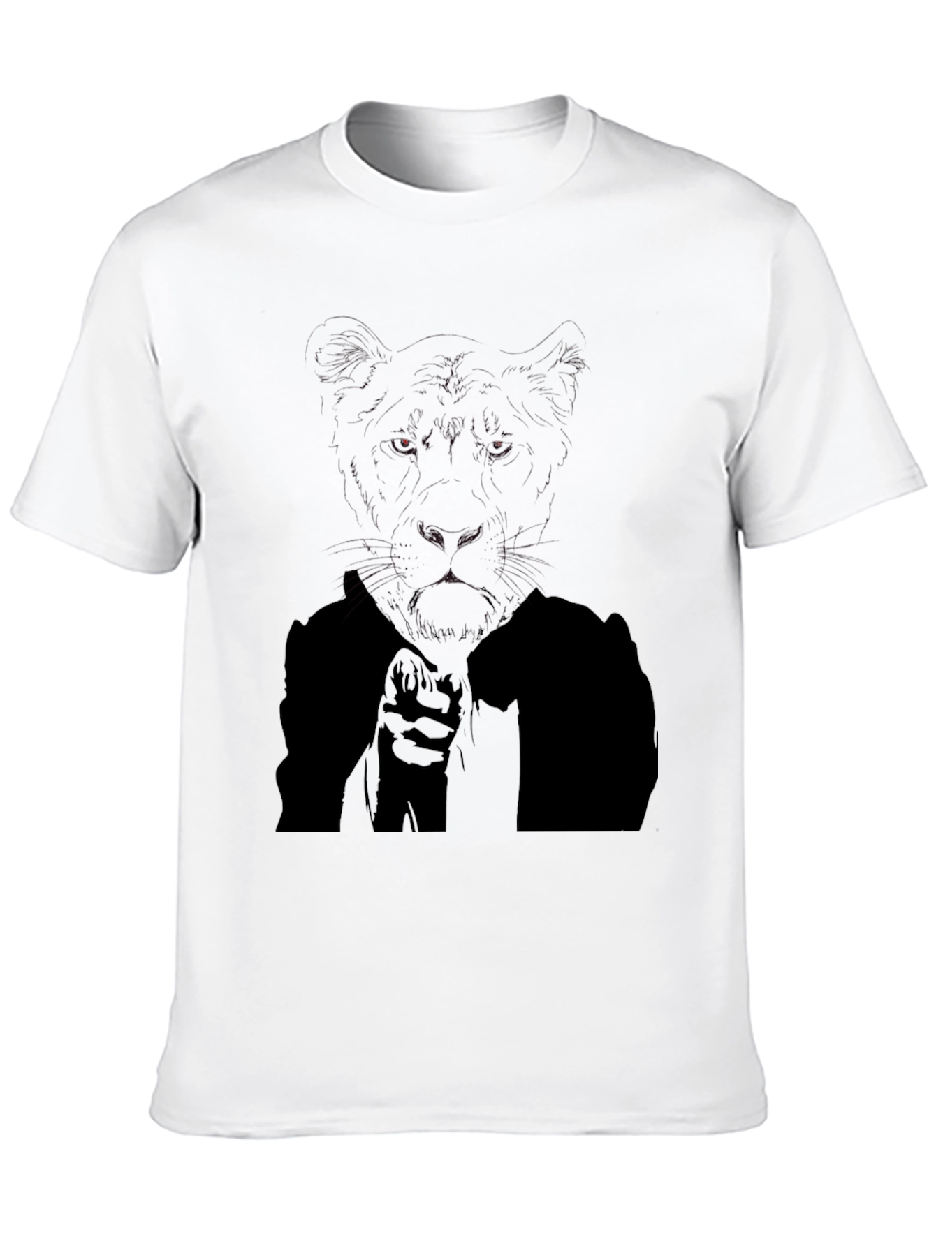 Mens Black T-Shirt with Tiger Graphic
