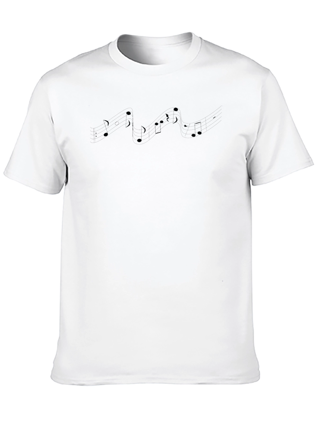 Musical Notes Graphic Black T-Shirt