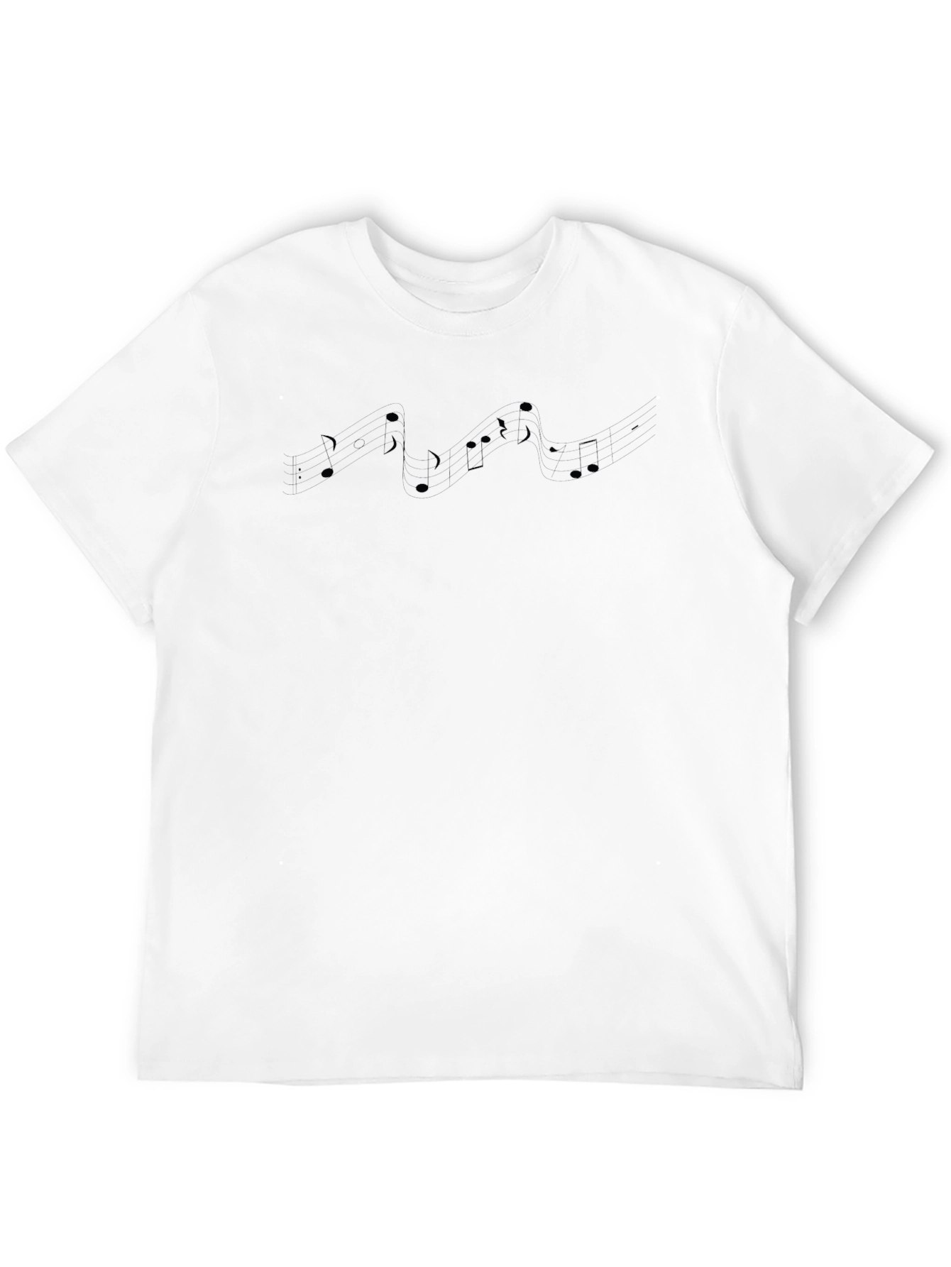 Musical Notes Graphic Black T-Shirt
