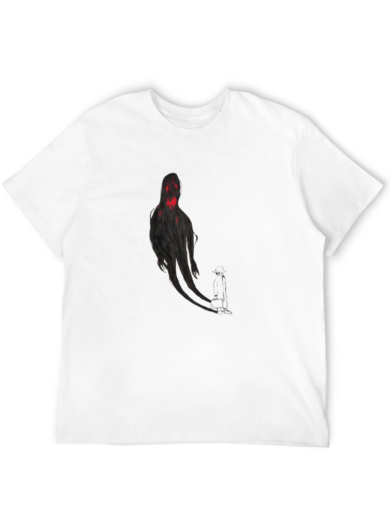 Spooky Shadow Figure Graphic Tee - Black