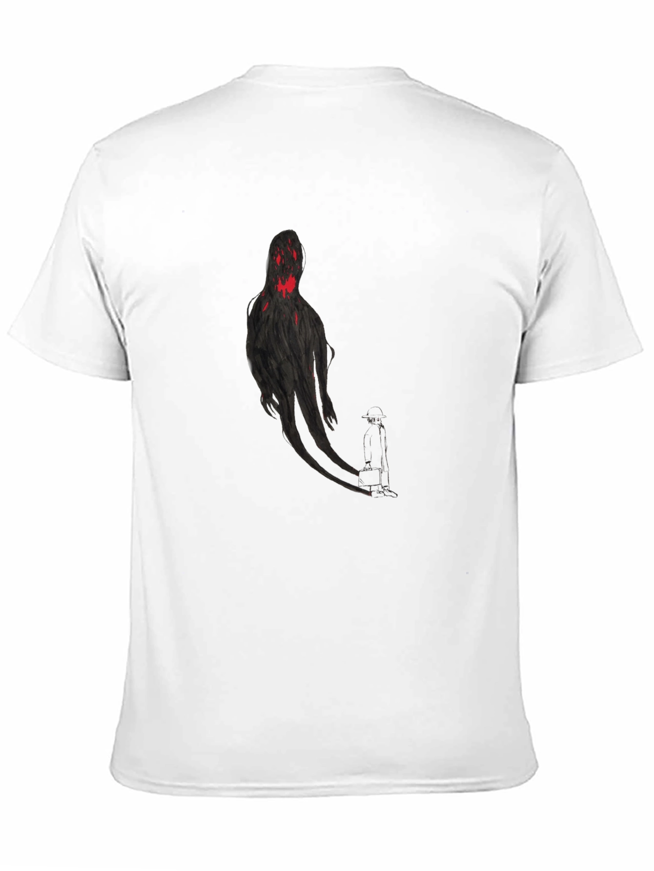 Spooky Shadow Figure Graphic Tee - Black