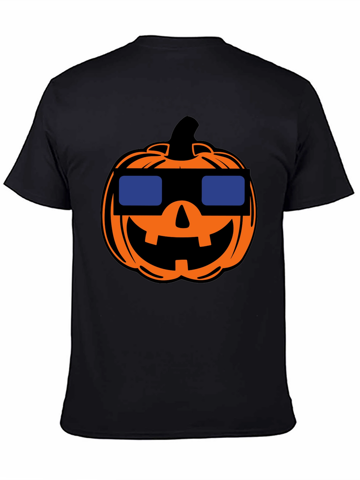 Cool Pumpkin Halloween Black T-Shirt