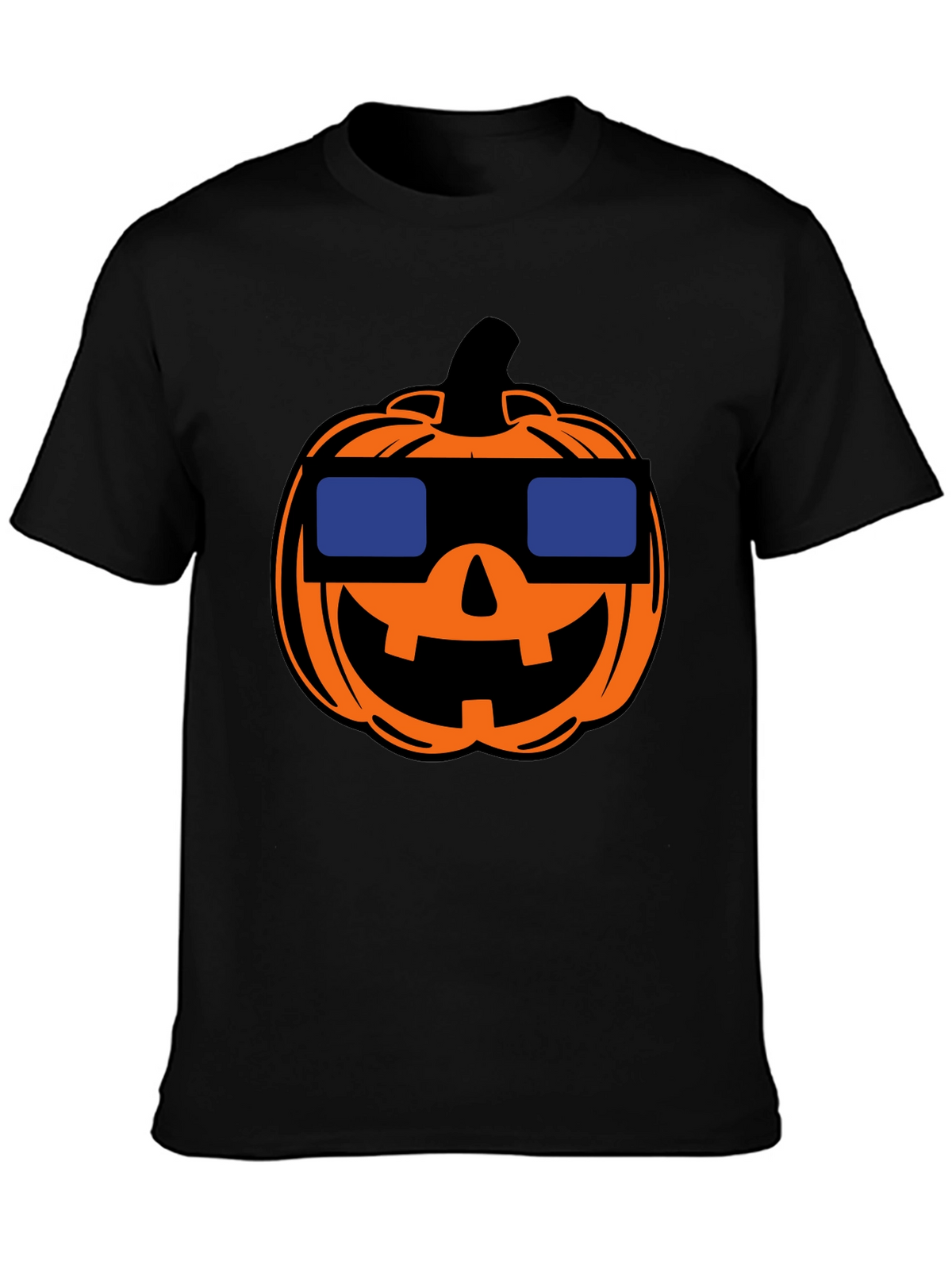 Cool Pumpkin Halloween Black T-Shirt