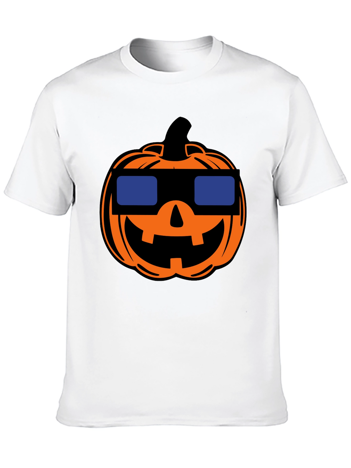 Cool Pumpkin Halloween Black T-Shirt