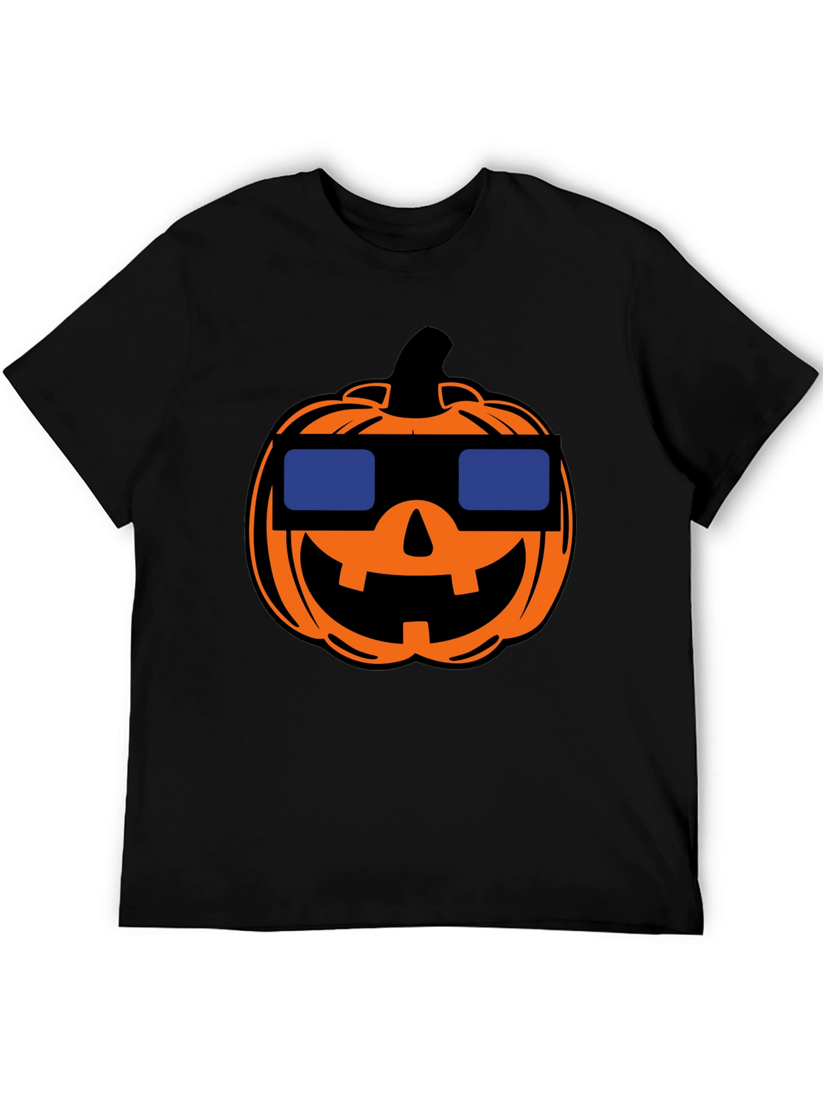 Cool Pumpkin Halloween Black T-Shirt