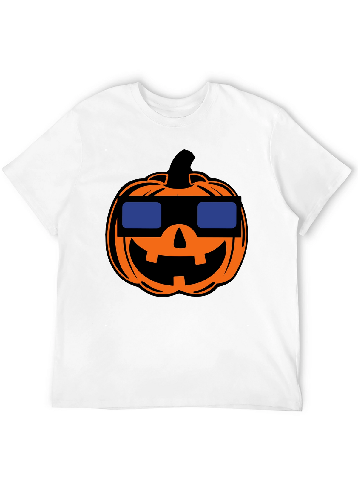 Cool Pumpkin Halloween Black T-Shirt