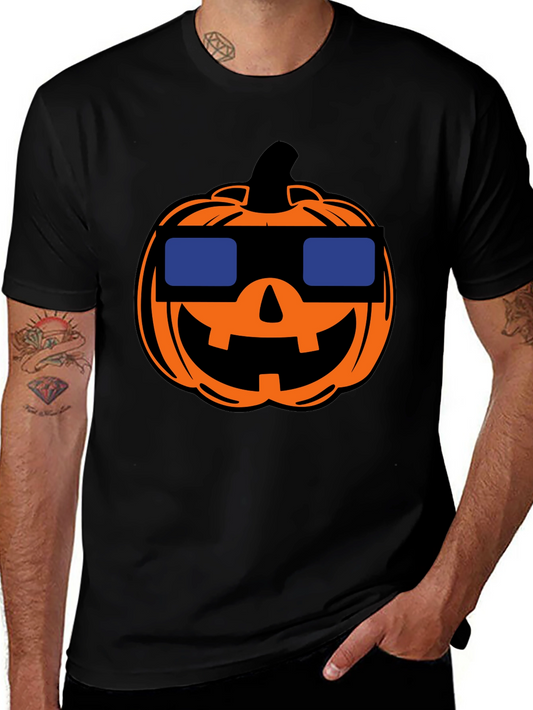 Cool Pumpkin Halloween Black T-Shirt