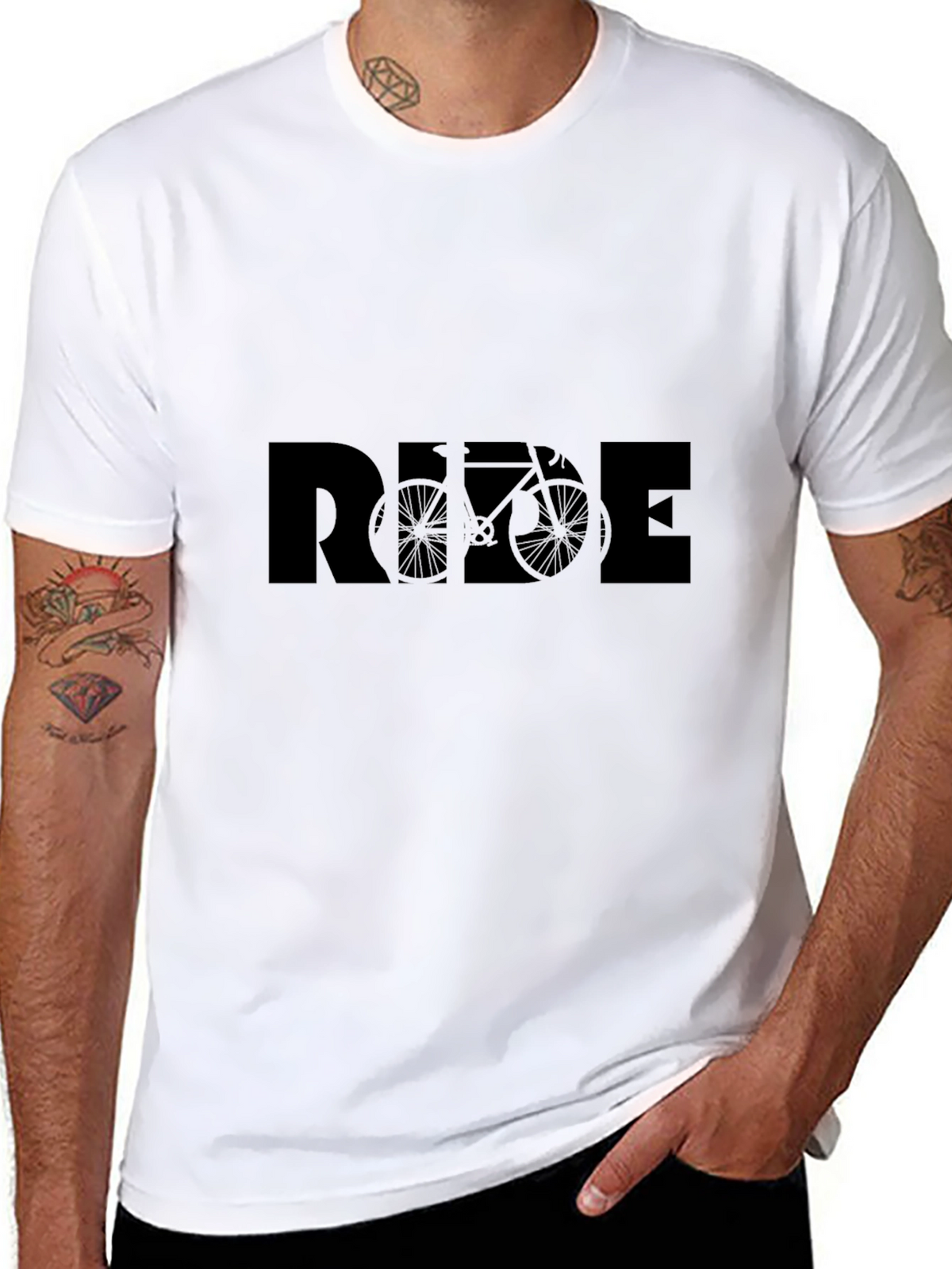 Ride Bicycle Graphic Tee - Stylish Black Cotton T-Shirt