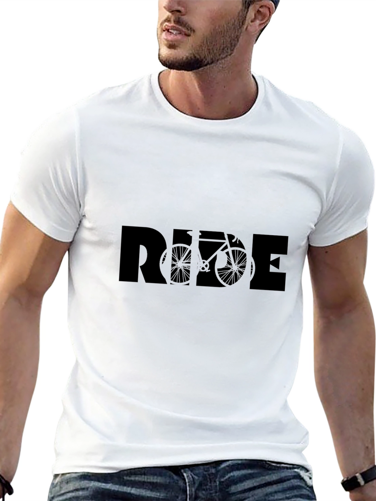 Ride Bicycle Graphic Tee - Stylish Black Cotton T-Shirt