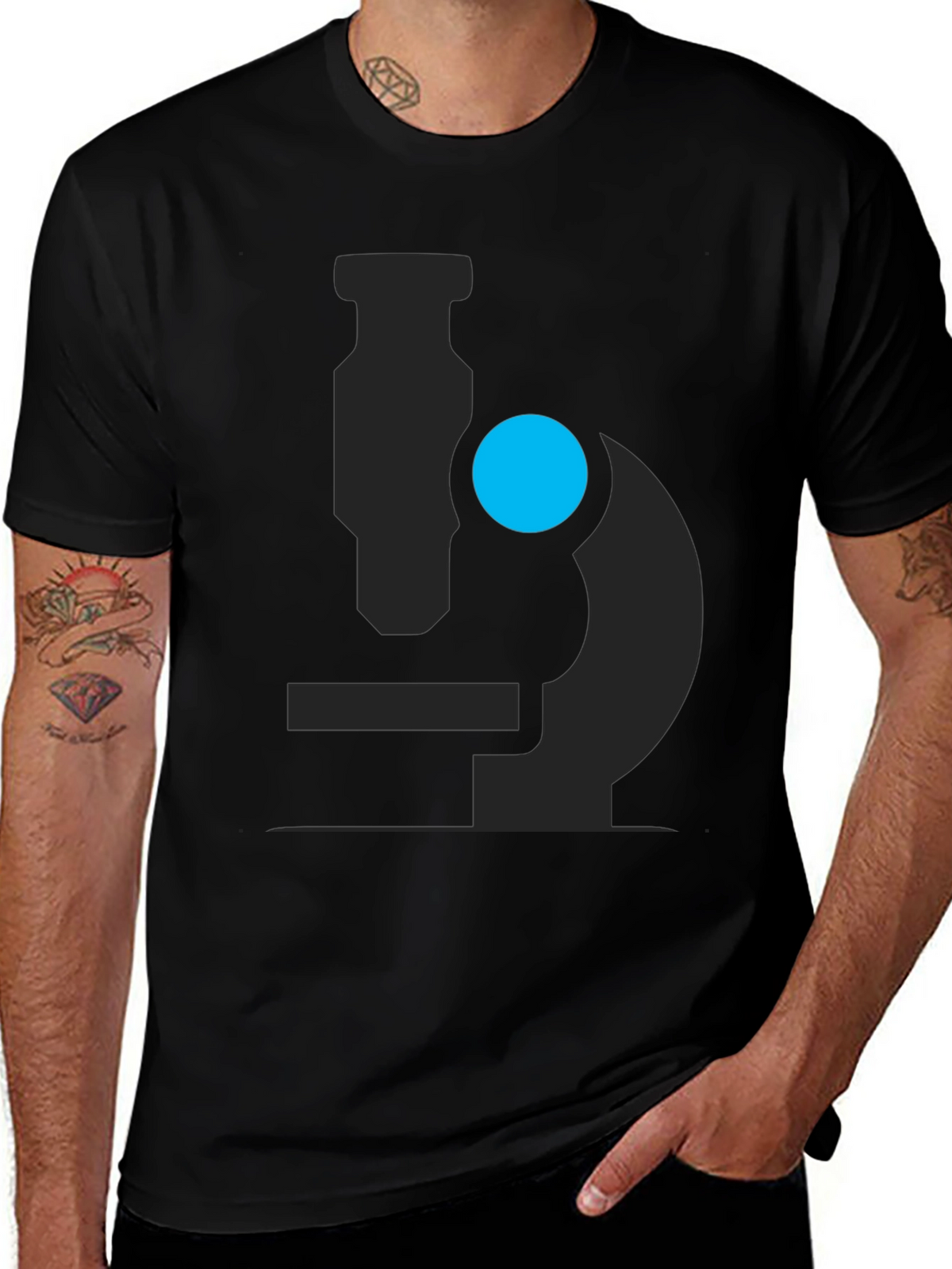 Microscope Graphic Black T-Shirt