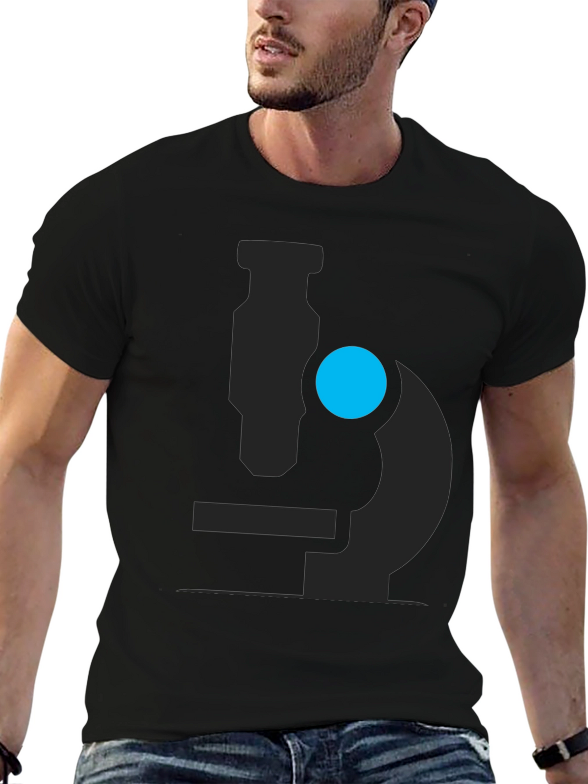 Microscope Graphic Black T-Shirt