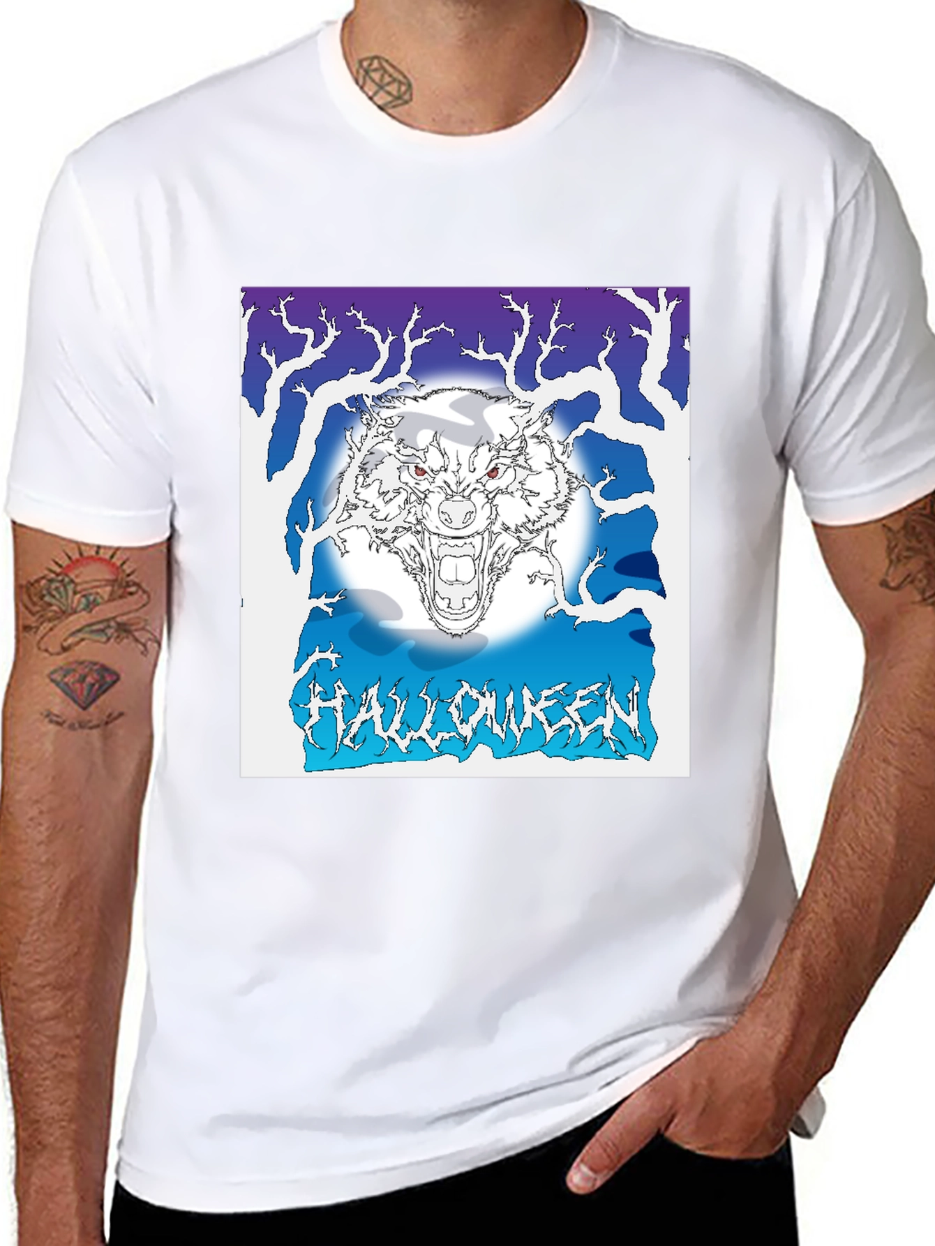 Halloween Wolf Graphic T-Shirt
