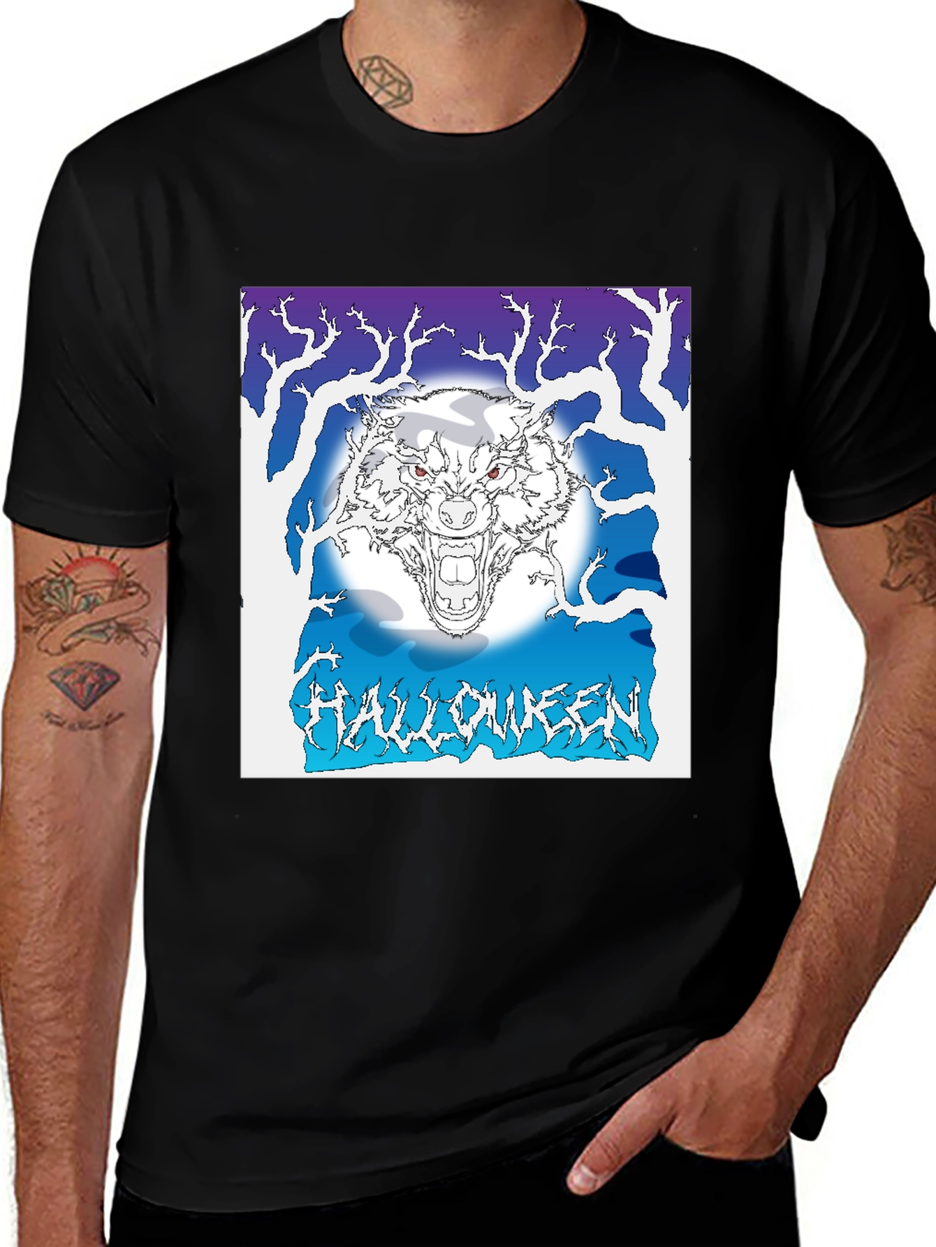 Halloween Wolf Graphic T-Shirt