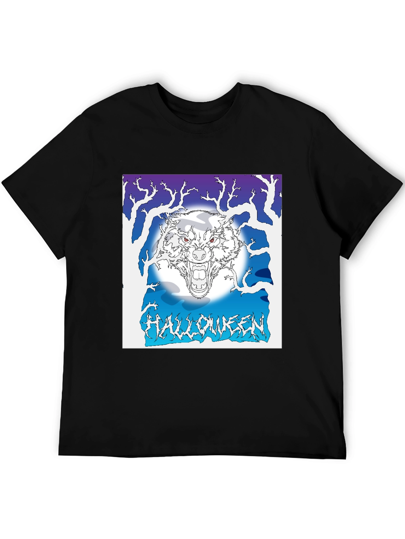 Halloween Wolf Graphic T-Shirt