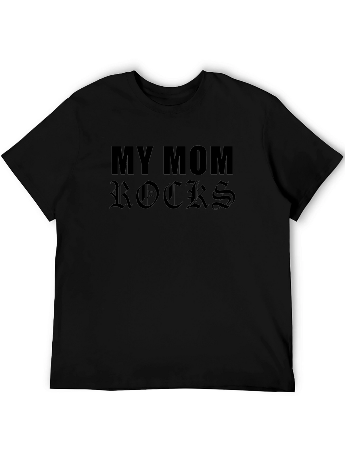 My Mom Rocks T-Shirt - Black Cotton Graphic Tee