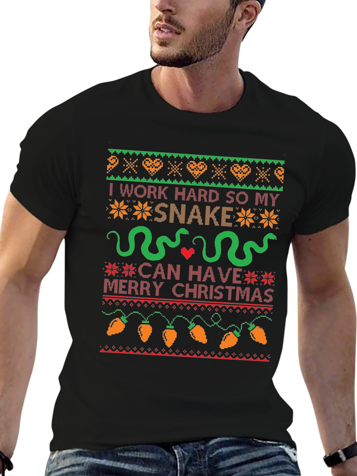 Funny Snake Christmas Sweater T-Shirt