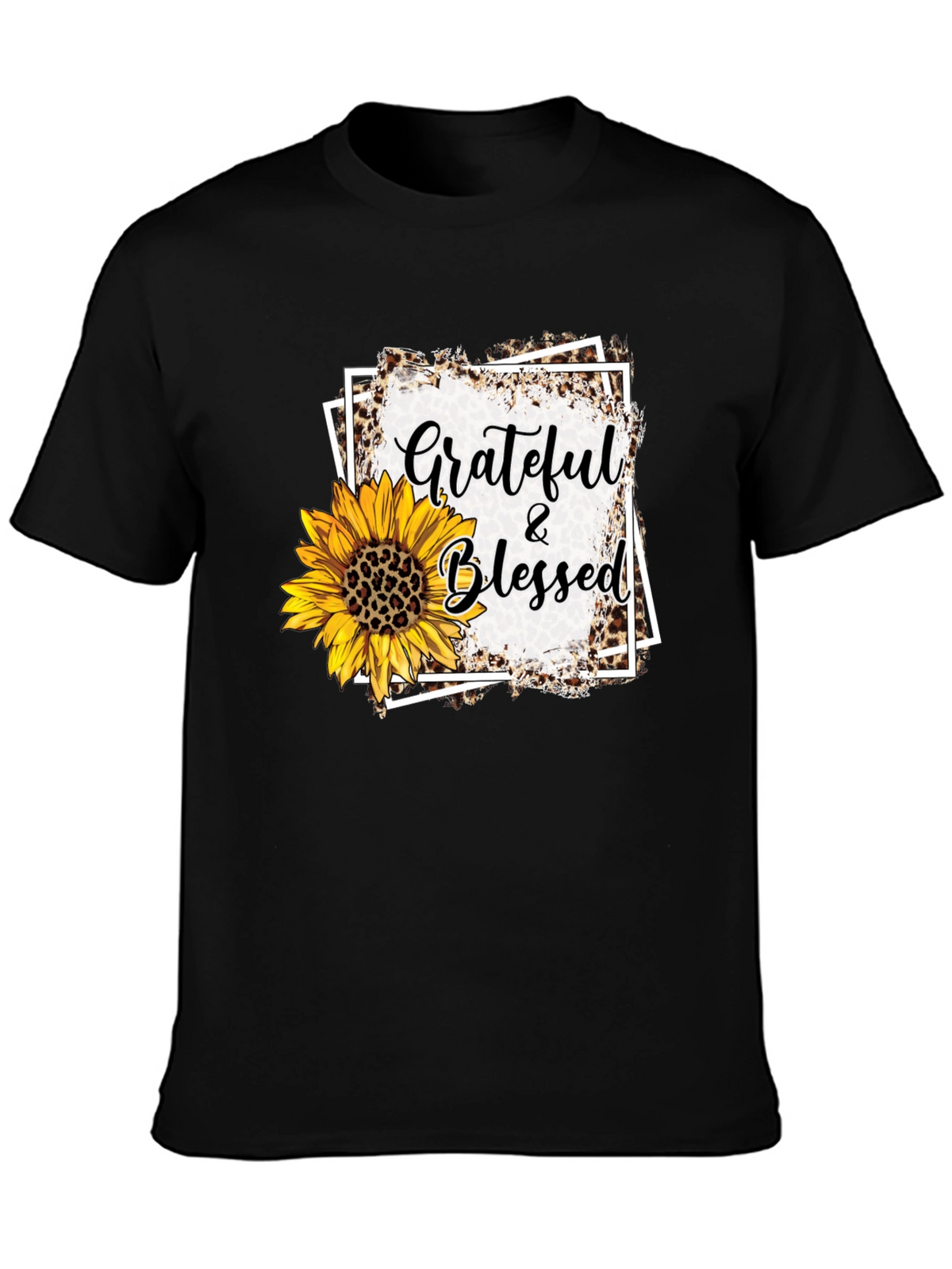 Grateful & Blessed Sunflower Graphic Tee