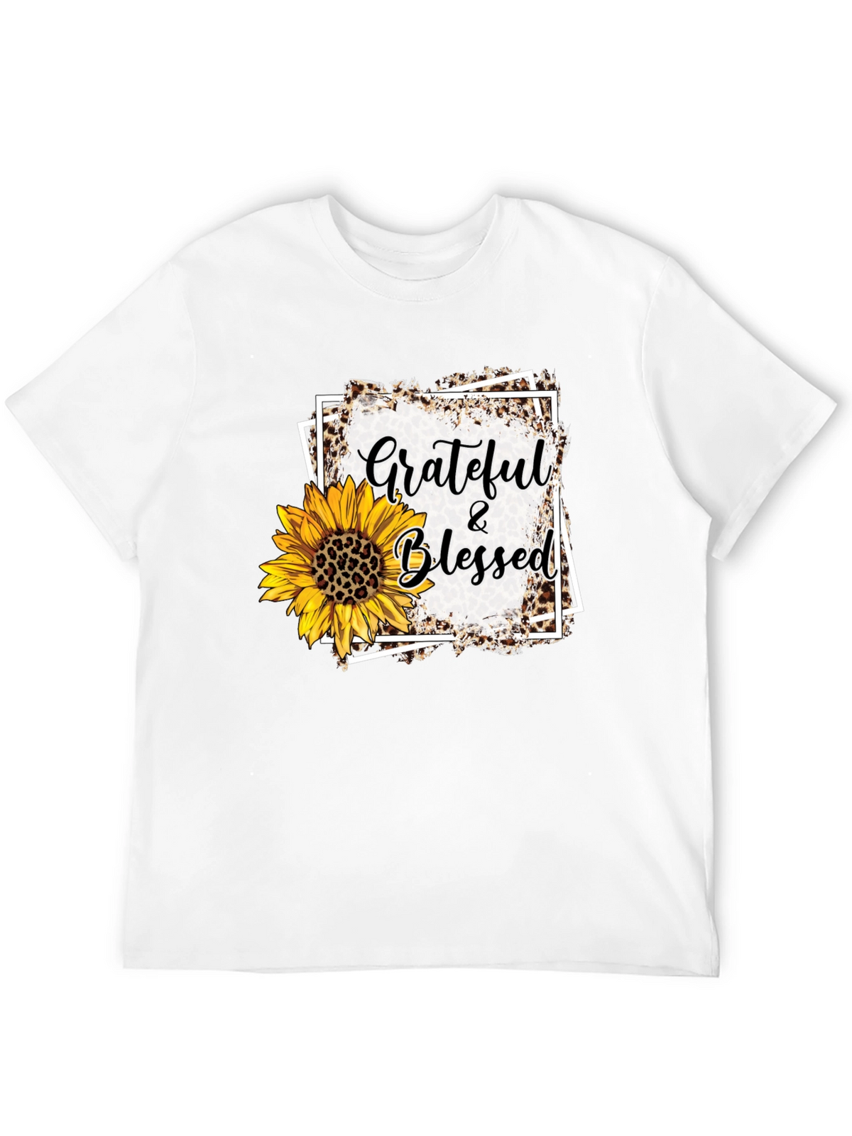 Grateful & Blessed Sunflower Graphic Tee