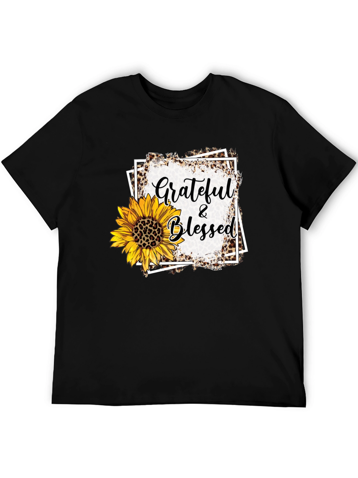 Grateful & Blessed Sunflower Graphic Tee
