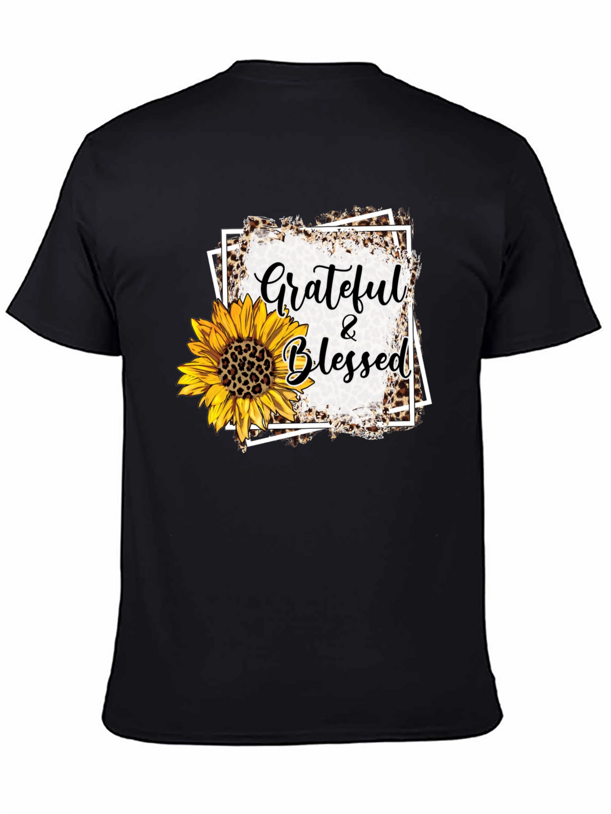 Grateful & Blessed Sunflower Graphic Tee