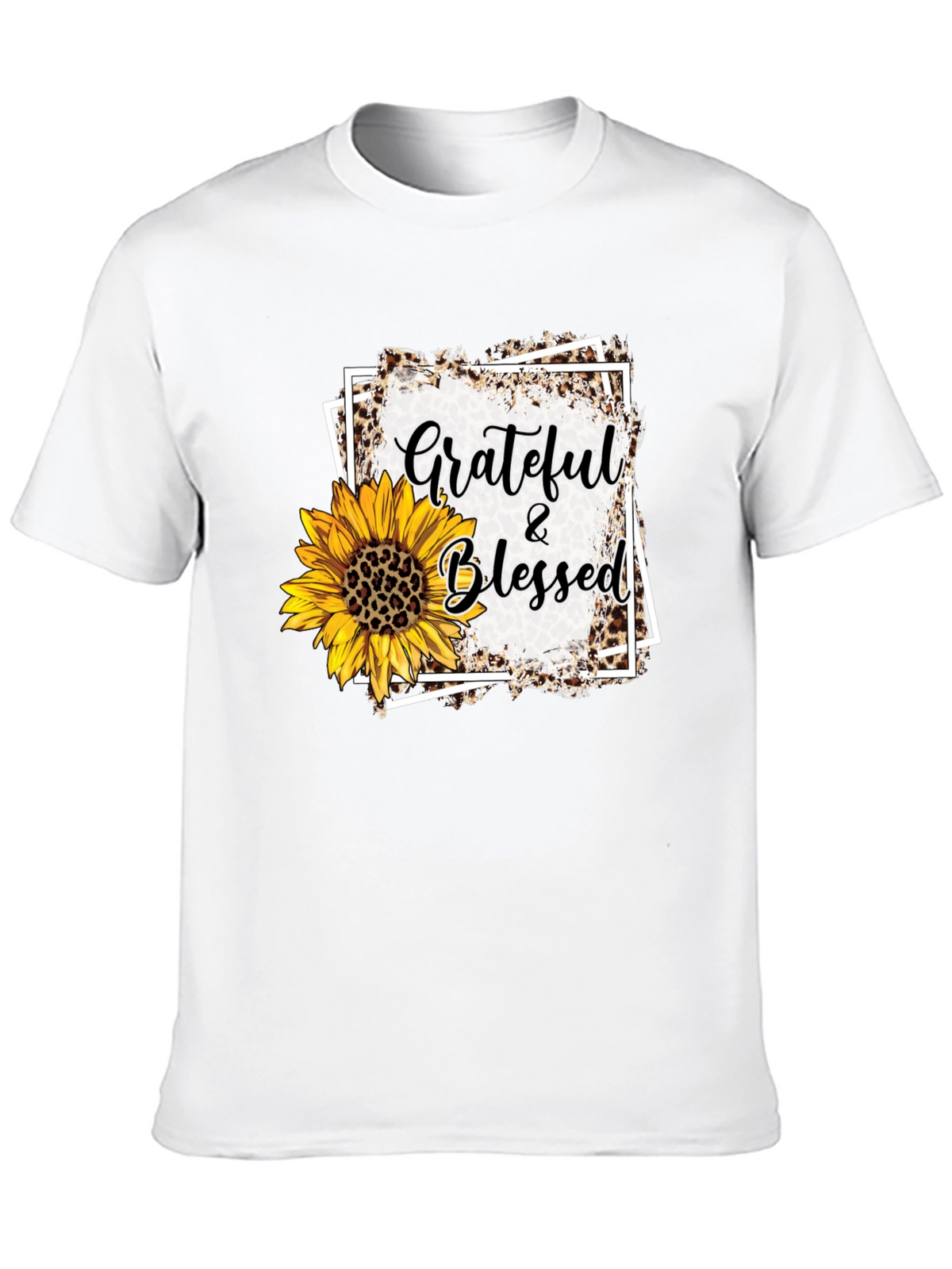 Grateful & Blessed Sunflower Graphic Tee